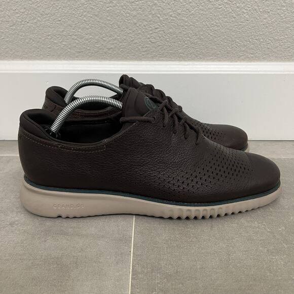 Cole Haan 2.ZERØGRAND Mens 11 Brown Lined Laser Wingtip Oxford Shoes C34499 main image 8